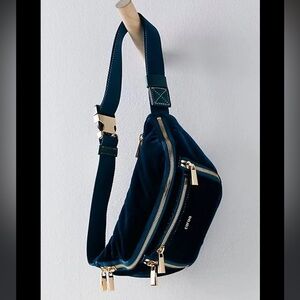 Free People x Caraa Velvet Medium Sling Bag